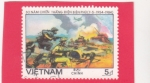 Stamps Vietnam -  Tropas atacando la base enemiga