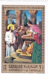 Sellos de Asia - Emiratos rabes Unidos -  Jesús delante de Pilatos