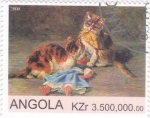 Sellos de Africa - Angola -  GATOS