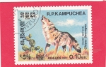 Stamps Cambodia -  Coyote (Canis latrans)