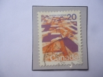 Stamps Canada -  Paisaje de la Pradera- Vista Aérea - Serie 19872-77.