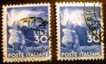 Stamps Italy -  Democracia. Hand holding a torch
