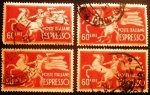 Stamps Italy -  Democracia.Horse and torch bearer 