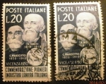 Stamps Italy -  Pioneros industria de la lana. Gaetano Marzotto (1820-1910) and Alessandro Rossi (1819-189