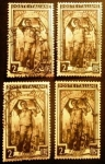 Stamps Italy -  Bricklayer and Cathedral of Milan (Lombardy)