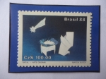 Stamps Brazil -  Navidad 1988- Arte Origami-Papiroflexia-Arte Visual) nacimiento - Marcia Bloch.
