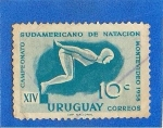 Sellos de America - Uruguay -  Campeonato Sudamericano de Natacion