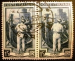 Stamps Italy -  Profesiones. Shipbuilders and Castle of Rapallo (Liguria)