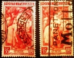 Stamps : Europe : Italy :  Profesiones. Olive Harvest, Temple of Metaponto (Basilicata)