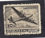 Sellos de America - Uruguay -  Correo Aereo