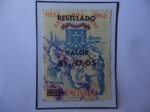 Stamps Venezuela -  FF.AA.C.-XXV Aniversario (1937-1962)-Emblema y Mapa- Sello Sobretasa de Bs 005 sobre Bs 1,00, año 1
