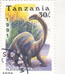 Sellos de Africa - Tanzania -  Fauna prehistórica- PLATEOSAURUS