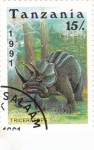 Stamps Tanzania -  Fauna prehistórica- TRICERATOPS