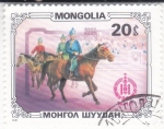 Sellos de Asia - Mongolia -  Jinetes