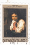 Stamps : Asia : Mongolia :  PINTURA-Joven en la ventana- Rembrandt