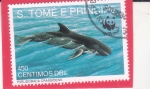 Sellos de Africa - Santo Tom� y Principe -  ORCA NEGRA
