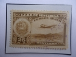 Stamps Venezuela -  EE.UU de Venezuela-Serie: Panteón Nacional- La Guaira- Torres Petroleras- La Guaira- Vista aérea - E