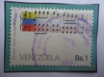 Stamps Venezuela -  100 Años del Himno (1881-1981) - pentagrama - Centenario.
