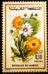 Stamps Morocco -  Flores. Chrysanthemum carinatum