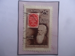 Stamps Colombia -  Centenario del Primer Sello  Postal Colombiano (1859-1959)-Presidente Mariano Ospina- Ley Postal (18