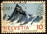 Stamps Switzerland -  Finsteraarhorn mountain (Alpes Suizos)