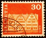 Stamps Switzerland -  Edificios. Village Square Houses, Gais