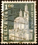 Stamps Switzerland -  Edificios. Santa Croce Church, Riva San Vitale