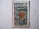 Stamps Colombia -  Murillo Toro- II Exposición Filatélica Nacional- Sello Sobrestampado 5Ct sobre $5..