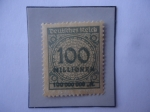 Stamps Germany -  Alemania Reino- Valor en Millones- Serie: Inflación - 100.000.000 Reichsmar.- Año 1923k