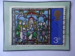 Stamps United Kingdom -  Vitral - Adoración de los Reyes Magos - Navidad  1971