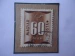 Stamps Hungary -  Postage Due - Números- Sello de 60 Fillér Húngaro, Año 1951