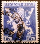 Stamps : Europe : Belgium :  León heráldico con “V”