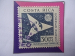 Stamps Costa Rica -  UIT(Unión Int.de Telecomunicaciones)-II encuentro Filatelistas de Cent. América-Satelite de Comunica