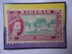 Stamps : America : Bahamas :  Water Sports - Skiing -Deportes Acuáticos- Esquí- Sello de 4 penique Británico Viejo 