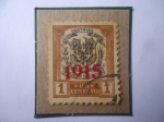 Stamps Dominican Republic -  Escudo de rmas de la Republica Dominicana- Sello Sobrestampado (1915) 