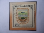 Sellos de America - Ecuador -  Ambato - Escudo de Armas Cantón Ambato provincia del Tungurahua- Sello de 2,00 Sucre Ecuatoriano.