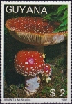 Stamps Guyana -  Hongos (1988), Agárico de mosca (Amanita muscaria)