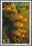Stamps Guyana -  Hongos (1988), Pholiota aurivella