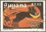 Stamps : America : Guyana :  Juegos Olímpicos de Verano 1992 - Barcelona, Carreras de carros