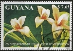 Sellos de America - Guyana -  orquídeas, orquídea monja blanca (Lycaste virginalis)