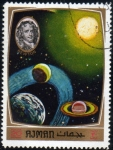 Stamps United Arab Emirates -  Precursores exploracion  espacio Newton
