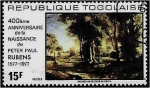 Sellos de Africa - Togo -  Peter Paul Rubens, 400 aniversario del nacimiento, paisaje al atardecer