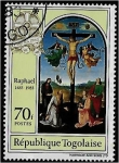 Stamps : Africa : Togo :  Pascua, "Mond Crucifixion" Raphael (1503)