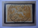 Stamps Uruguay -  Pegaso- Ser Mitológico - Mitología Griega- Sello de 15 Céntimos, año 1935..