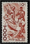 Stamps Togo -  Extrayendo aceite de palma (1947), Extrayendo aceite de palma