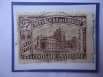 Stamps Uruguay -  Centenario Universidad Uruguay 1849-1949 - Facultad de Medicina-Montevideo.