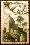Stamps : Africa : Algeria :  Argelia Francesa. Cigüeñas sobre la mezquita. Correo aéreo