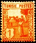Stamps : Africa : Tunisia :  Túnez Francés. Aguador