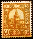 Stamps Tunisia -  Túnez Francés. Gran Mezquita de Tunicia