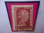 Stamps Argentina -  Eva Perón (1919-1952) -(También llamada:Eva María Duarte  de Perón)- Sello de 10 Ctvs. Año 1952.